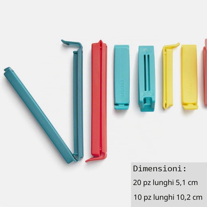 Ikea 103.391.71 Bevara - Clip per chiudere sacchetti, 30 pezzi, colori vari, misure varie