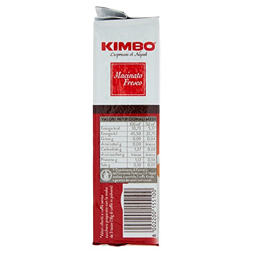 Kimbo - Macinato Fresco, Caffè di Napoli, Tostatura Media - 10 pezzi da 250 g [2500 g]