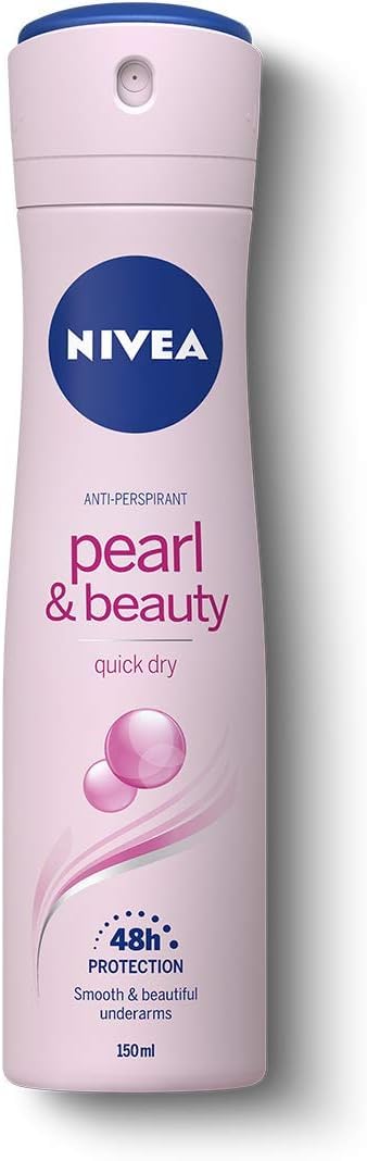 NIVEA Deodorante Spray Pearl & Beauty 6 x 150 ml, Deodorante donna per una protezione 72h, Deo spray antitraspirante con Estratti di Perla e Olio di Avocado per una pelle liscia e luminosa