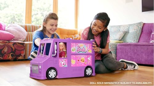 Barbie GMW07 Food Truck Vehicle Playset with 30+ Accessories, Girls Toy from 3 Years