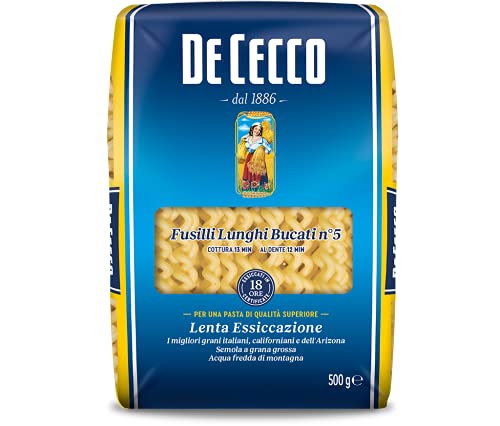 De Cecco - Fusilli Lunghi Bucati, Pasta di Semola di Grano Duro - 500 g