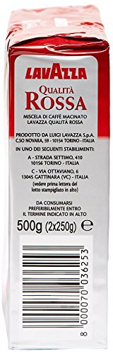 Lavazza Rossa, Miscela di Caffè Macinato - 2 x 250 gr - Totale: 500 gr