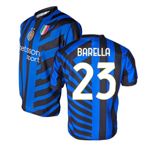 Inter - Maglia Home Inter 2024/2025 Personalizzabile con Nome e Numero, Replica Ufficiale, Blu, Nero, 100% Poliestere, Adulto e Bambino. Ideale per Tutti i Tifosi Nerazzurri