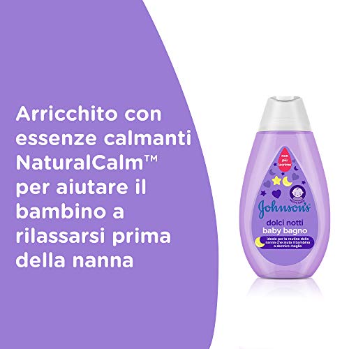Johnson's Baby Dolci Notti Baby Bagno, Bagnoschiuma bambini rilassante per una dolce nanna