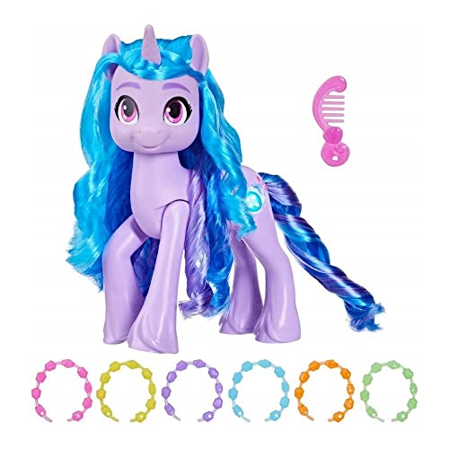 My Little Pony Izzy Moonbow Rivela Il Tuo Luccichio dalla Serie Make Your Mark, Pony da 20 cm con Musica e luci per Bambine e Bambini