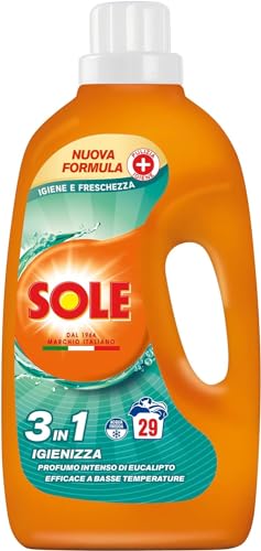 Sole Detersivo Lavatrice Igiene e Freschezza 290 Lavaggi, 10x29, Formula igienizzante, Detersivo Lavatrice Liquido Igiene e Freschezza, Contro Batteri e Cattivo Odore