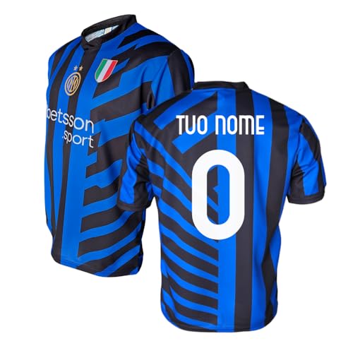 Inter - Maglia Home Inter 2024/2025 Personalizzabile con Nome e Numero, Replica Ufficiale, Blu, Nero, 100% Poliestere, Adulto e Bambino. Ideale per Tutti i Tifosi Nerazzurri