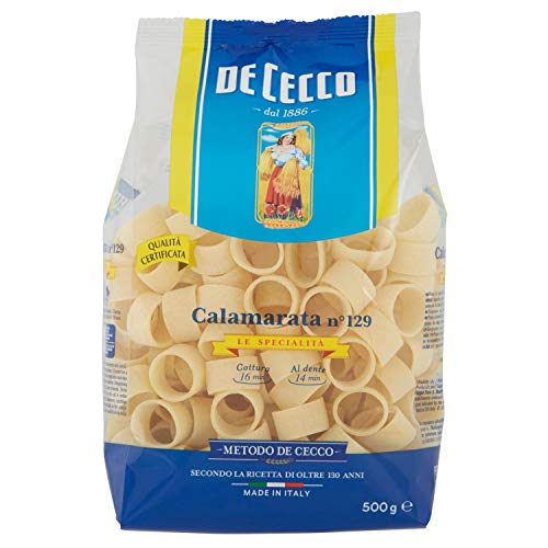De Cecco - Calamarata n 129, Pasta di Semola di Grano Duro - 12 pezzi da 500 g [6 kg]