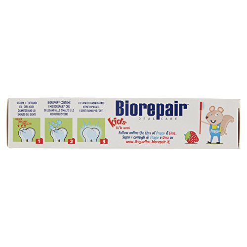 Biorepair Dentifricio Junior con Estratto di Fragola Zero Fluoro - 50 ml