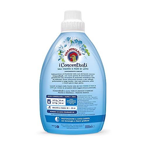 Chanteclair - Ammorbidente "I Concentrati", Sali Marini e Fior di Loto, Protegge la morbidezza del bucato, Profumo Intenso e Persistente sui Capi