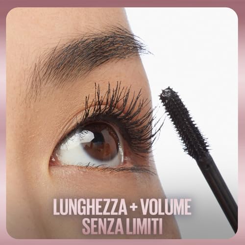 Maybelline New York Mascara Waterproof Ciglia Sensazionali Sky High, Volumizzante e Allungante, Definisce, incurva e moltiplica, Nero, 6 ml