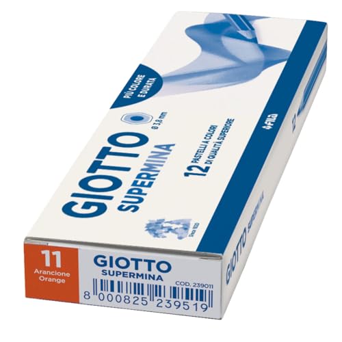 Giotto Matite Colorate Supermina, 12 Pezzi, Mina 3,8 mm, Colori Assortiti, Alta Qualità
