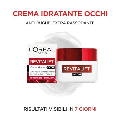 L'Oréal Paris Crema Viso Notte Revitalift, Per Tutti i Tipi di Pelle, Azione Rassodante, Pelle Rimpolpata e Idratata, Arricchita con Elasti-Peptidi e Pro-Retinolo, 50 ml