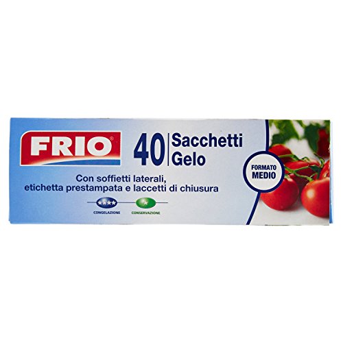 Frio - Sacchetti Gelo, Con Etichetta Prestampata e Laccetti di Chiusura, formato Medio - 24 confezioni da 40 Sacchetti [960 Sacchetti]