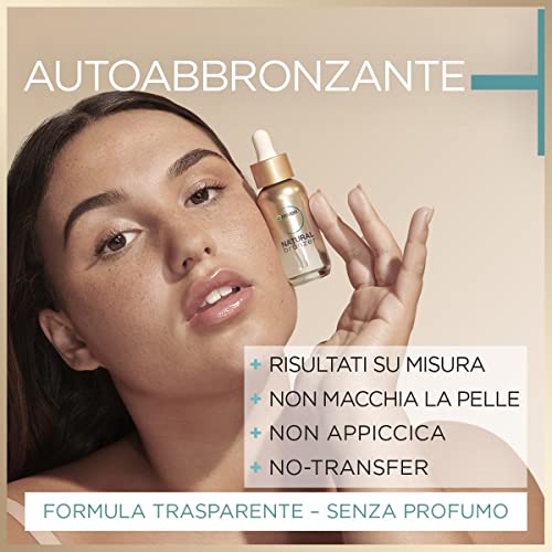 Garnier Gocce Viso Autoabbronzanti Natural Bronzer, Per un effetto Uniforme e Naturale, A Rapido Assorbimento, Azione Idratante, Con Acido Ialuronico e Acqua di Cocco, Ambre Solaire, 30 ml