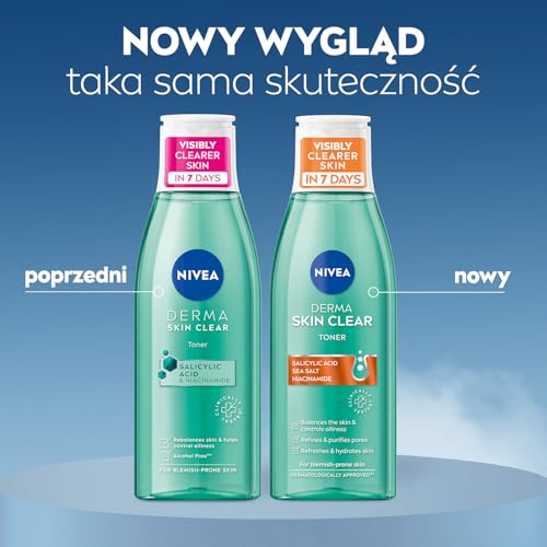 NIVEA Derma Skin Clear - Tonico normalizzante con acido salicilico e niacinamide, 200 ml