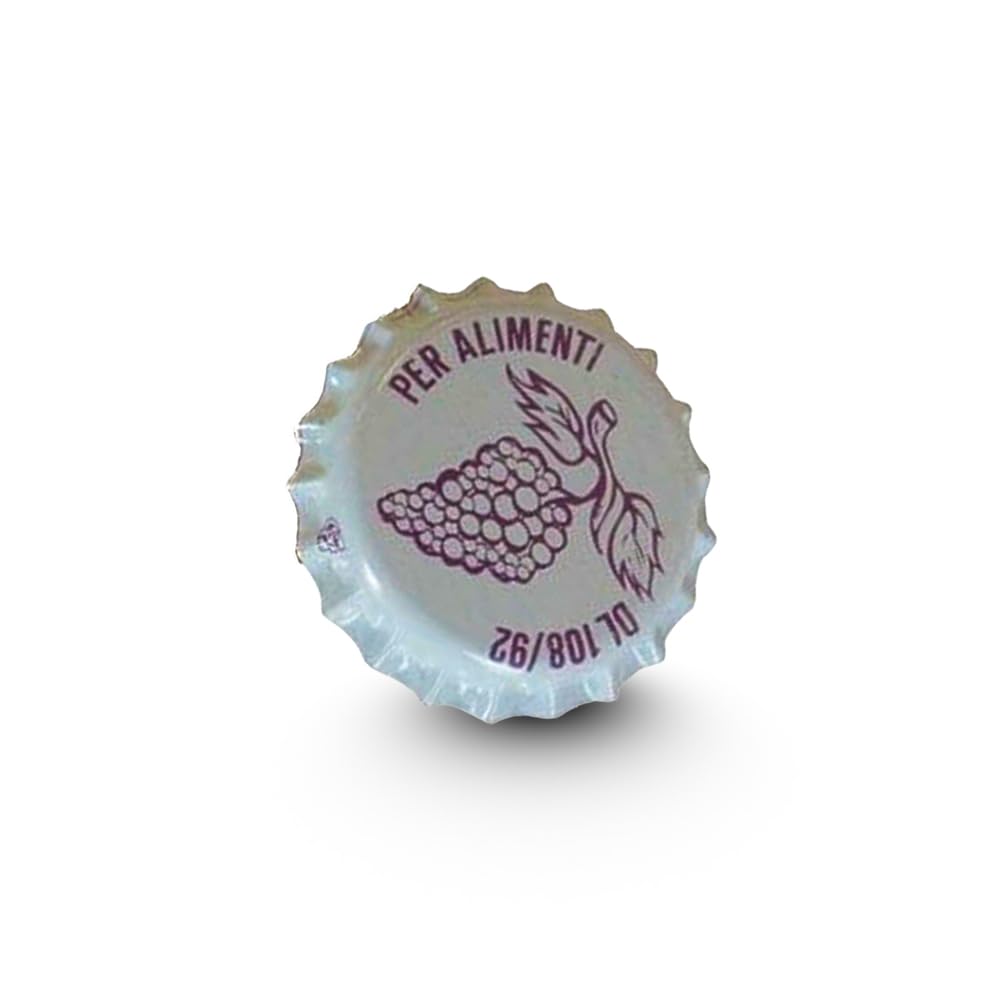 CG94-100 Tappi Corona 26 mm con Disegno Uva per Bottiglie di Vino | Ermertici e Resistenti alla Bollitura | Materiali di Alta Qualità | Neutralità Organolettica
