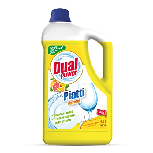 Dual Power Detergente HACCP per Lavaggio Manuale dei Piatti - Sgrassa a fondo, Fomato Professionale da 4,9 Litri