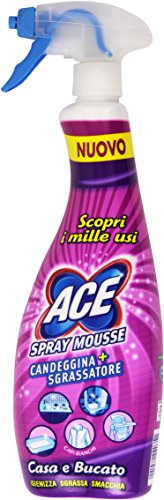 Ace Spray Mousse e Candeggina Sgrassatore, Igienizza, Sgrassa, Smacchia - 700 ml