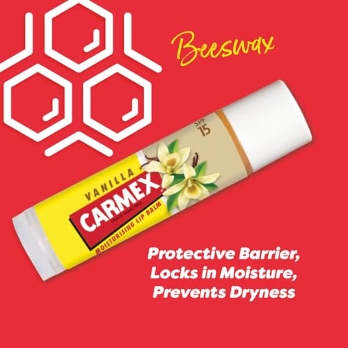 CARMEX VanillaMoisturising Lip Balm Click Stick per labbra morbide e protette con SPF15 (4,25 g - 1 pezzo)