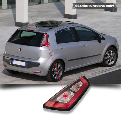 CG94 - Gruppo Ottico Posteriore LED - F. Grande Punto EVO 2009 - Bordo Interno Nero - Ricambio Equivalente - Codice OEM 51854689
