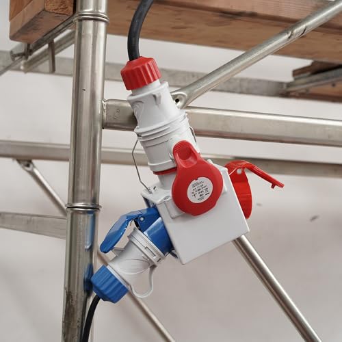 FANTON 73112 Adattatore industriale da spina 3P+N+T a 1 presa 3P+T e 1 presa 2P+T IP44