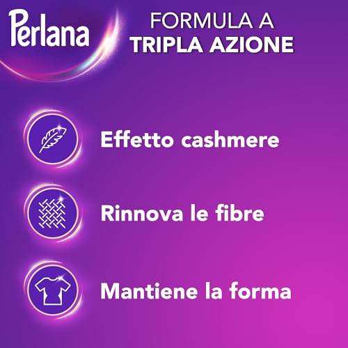 Perlana Detersivo Delicati Lavanda (28 lavaggi), Detersivo lavatrice liquido per lana, seta e delicati, Detersivo delicati per effetto cashmere e fibre rinnovate al profumo di lavanda