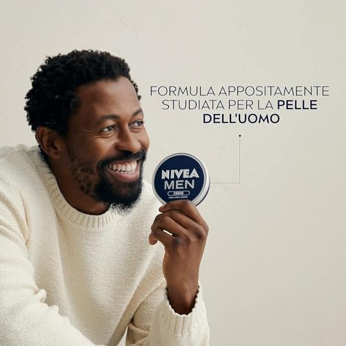 NIVEA MEN Creme Crema Idratante Uomo da 75 ml, Crema Multiuso per Corpo, Mani e Viso a Rapido Assorbimento, Crema Idratante Appositamente Studiata per la Pelle dell'Uomo
