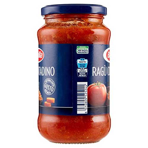 Barilla Sugo Ragù Contadino Salsa Pronta al Pomodoro con Vino Rosso, 400g