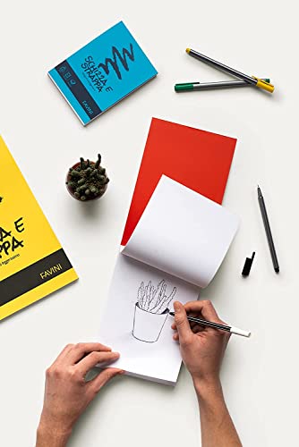 Favini A200704 Schizza e Strappa Favini, 21x29.7 cm, 55 g/Mq, 150 Fogli, colore assortiti