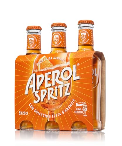 Aperol Spritz - Aperitivo Alcolico Pronto da Bere, 3 Bottigliette x 20 cl, 9% Vol