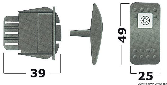 CG94 Interruttore (ON)-OFF-(ON) 2 lampadine 12 V