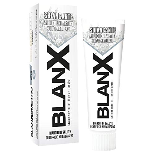 BlanX, Dentifricio Classico Sbiancante, a Base di Licheni Artici 100% Naturali, 75ml - 4 Confezioni