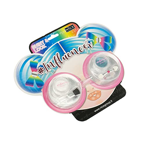 Nice Group Influencer Shiny Look, Kit con Ombretto Luccicante e Polvere Glitter per Viso e Corpo per Bambini, Multicolore, Taglia Unica, 92011