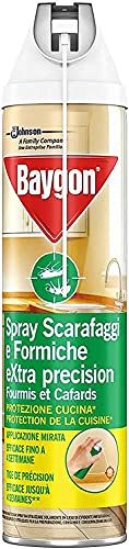 Baygon Spray con Cannuccia Extra Precision, Insetticida per la Cucina, Efficace contro gli Scarafaggi e Formiche, 1 Confezione da 400 ml