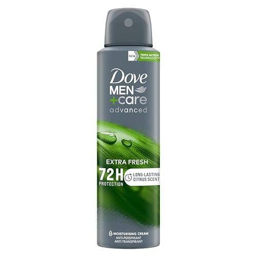 Dove Men+Care Deodorante Spray Extra Fresh, con 1/4 di Crema Idratante, Deodorante Uomo Antitraspirante Senza Alcol, Aiuta a Ridurre le Irritazioni, Fino a 48 Ore di Protezione, 150 ml