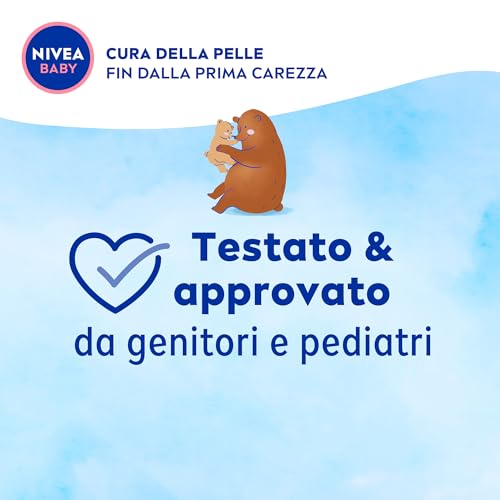 NIVEA BABY Viso & Corpo Crema Soffice 200ml, Crema corpo bambini idratante e nutriente, Crema viso neonato con Latte di Mandorla e Vitamine, Crema corpo neonato contro disidratazione e secchezza
