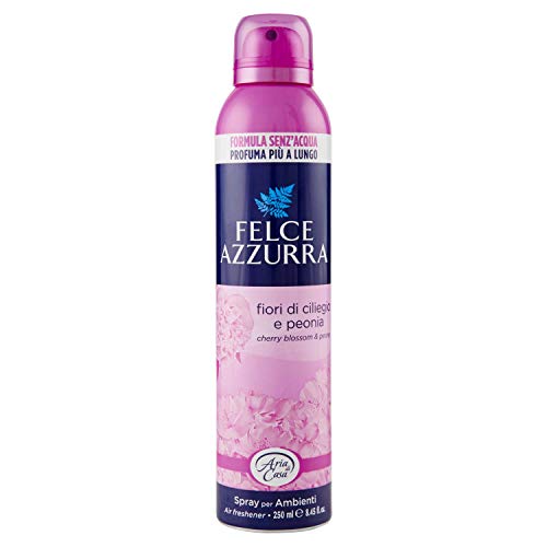 Felce Azzurra- Profumatore per Ambienti Spray Fiori di Ciliegio e Peonia Lunga Durata, Deodorante Ambiente no Acqua, Profumo Intenso Istantaneo, Profumatore Ambiente Casa Zero Aloni, Profumatori 250ml