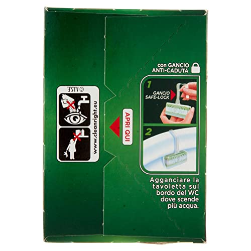 Wc Net - Tavoletta Profumoso Igiene Continua, Detergente Igienizzante Solido per WC, Azione Anticalcare e Profumo Intenso, Fragranza Mountain Fresh, 4 Pezzi