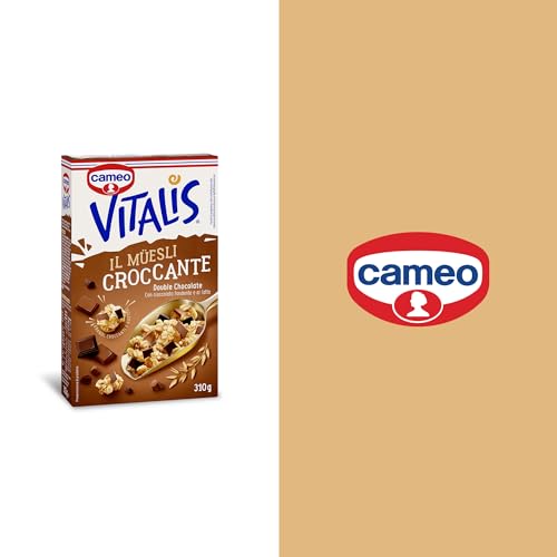 Cameo Vitalis Muesli Croccante Double Chocolate, con Fiocchi Integrali di Avena Cioccolato Fondente e al Latte, Cereali Grandi Croccanti e Gustosi, Circa 10 Porzioni, Ricco di Fibre, 310 g