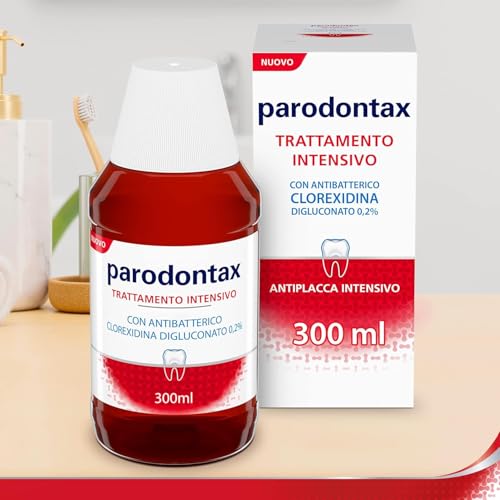Parodontax Collutorio Clorexidina Trattamento Intensivo, Azione antibatterica e antiplacca per igiene dentale, Collutorio uso quotidiano, senza alcol, 300 ml