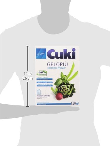 Cuki - Sacchetti Freezer Gelopiù, Formato Grande (29X42cm) - 3 confezioni da 15 pezzi [45 pezzi]