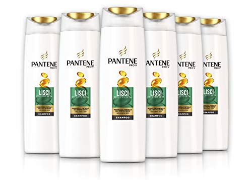 Pantene Pro-V Shampoo Lisci Effetto Seta con Nutrienti, Pacco da 6 x 250 ml