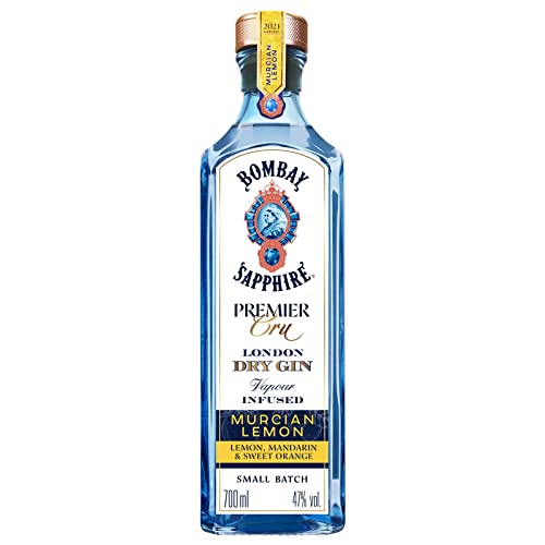 Bombay Sapphire Premier Cru Premium Distilled London Dry Gin, Vol. 47%, 700 ml, infuso a vapore con una selezione accurata di botanical esotici e limoni di Murcia, 70 cl