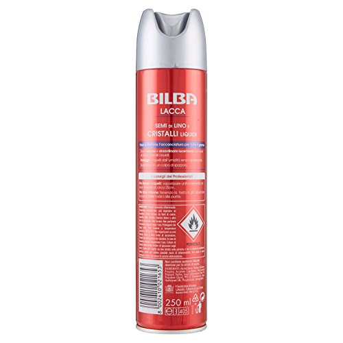 Bilba Lacca Extraforte con Semi di Lino e Cristalli Liquidi, Formula Professionale a Tenuta Extra Forte, Dona Volume e Luminosità, Protegge i Capelli dall'Umidità, 250 ml
