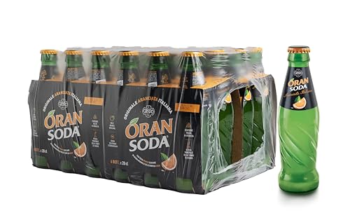 Oransoda Zero | Bevanda Gassata all'Arancia Senza Zuccheri, 4 Confezioni x 6 Bottiglie in Vetro da 20 cl