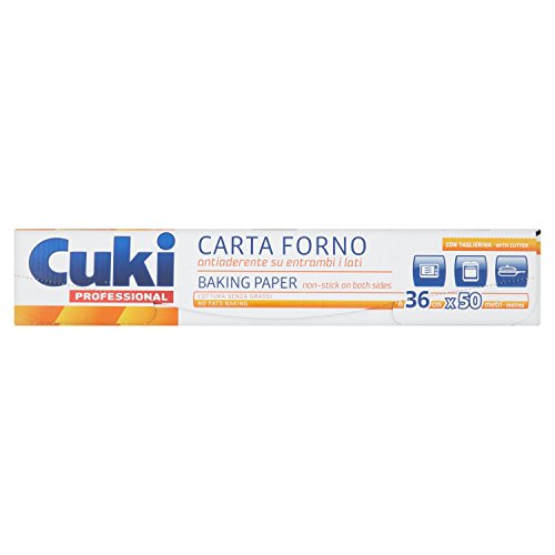 Cuki Carta Forno antiaderente su entrambi i lati - 50 metri - larghezza 36 cm - 1 confezione