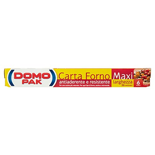 DomoPak - Carta Forno, Antiaderente e Resistente Larghezza 36 Centimetri - 24 confezioni da 6 Metri [144 Metri]