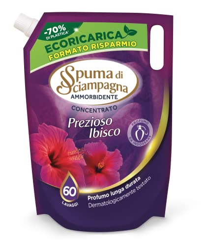 Spuma di Sciampagna Ecoricarica Ammorbidente Concentrato Prezioso Ibisco 60 Lav. 1200ml
