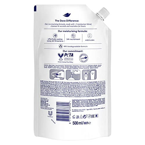 Dove - Ricariche nutrienti per il lavaggio delle mani, fine silk (1 x 500 ml)